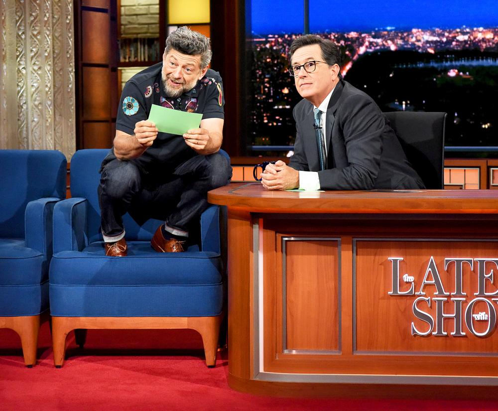 Andy Serkis and Stephen Colbert