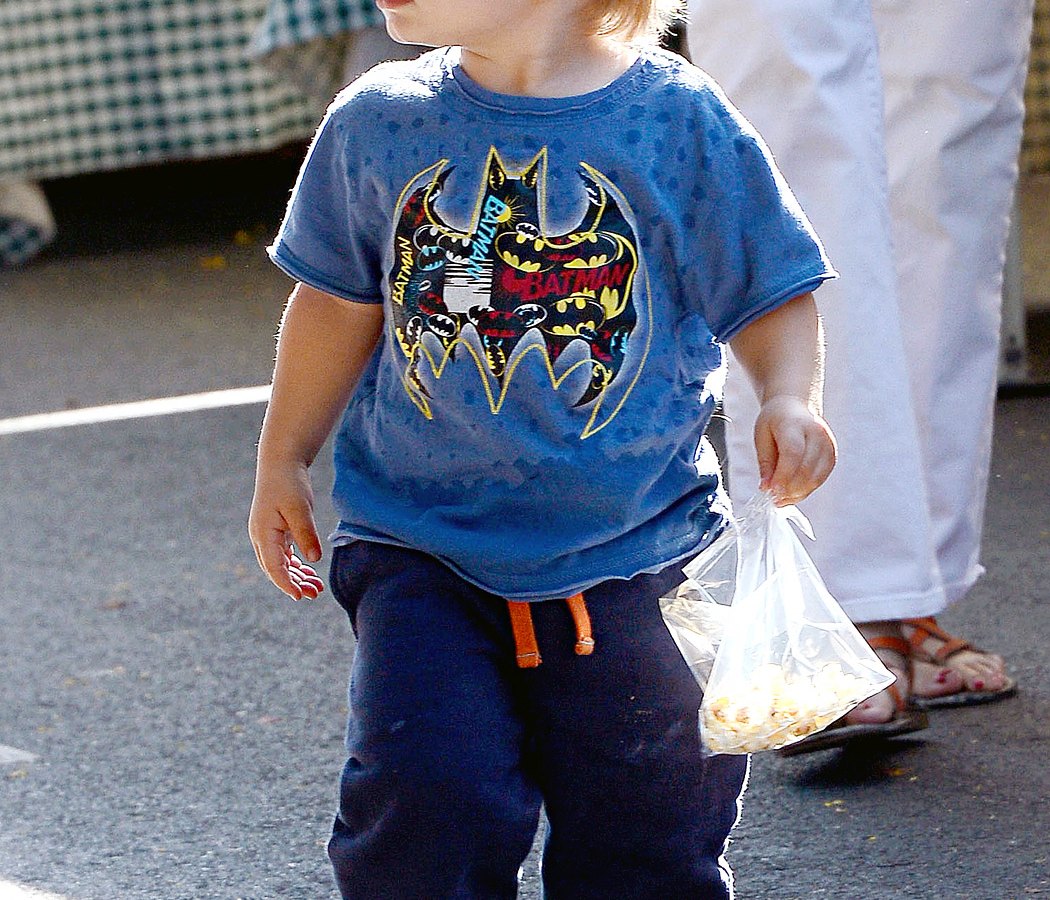Samuel Affleck wearing a batman t-shirt on September 15, 2013