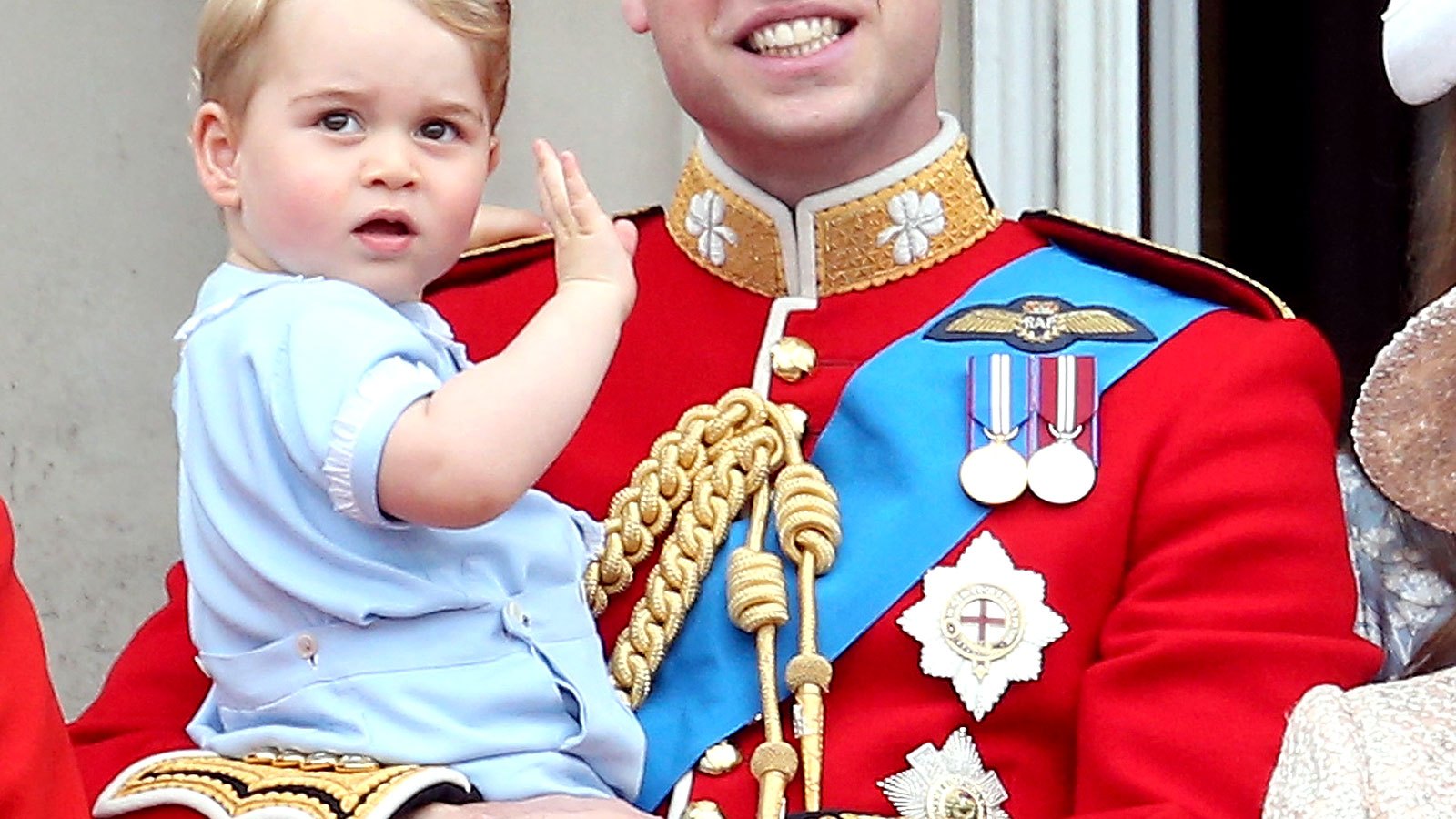 Prince George and Prince William during the Trooping the Colour