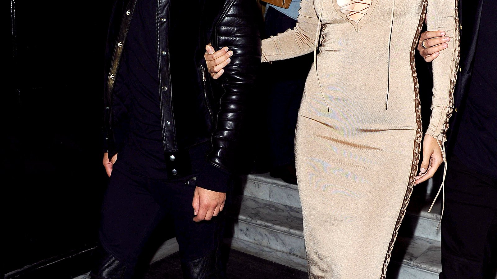 Joe Jonas and Gigi Hadid leave the Balmain dinner on Oct. 1, 2015.