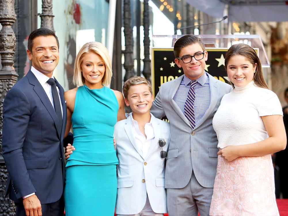 Kelly Ripa and Mark Consuelos with their children Joaquin, Michael and Lola attend the ceremony honoring Kelly Ripa with a Star on The Hollywood Walk of Fame held on October 12, 2015 in Hollywood, California.