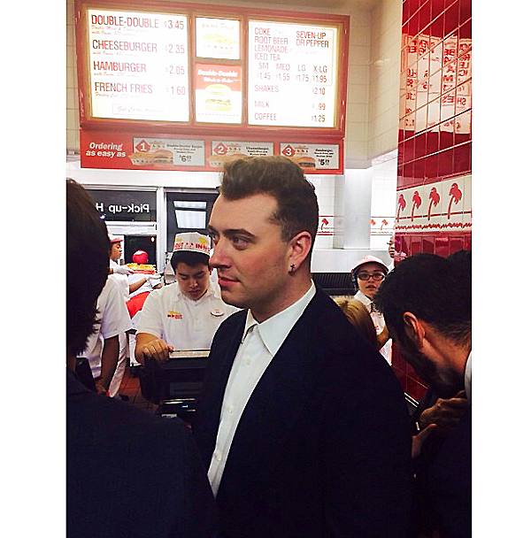 Stars Eating Out Sam Smith In-N-Out Burger AMAs 2015