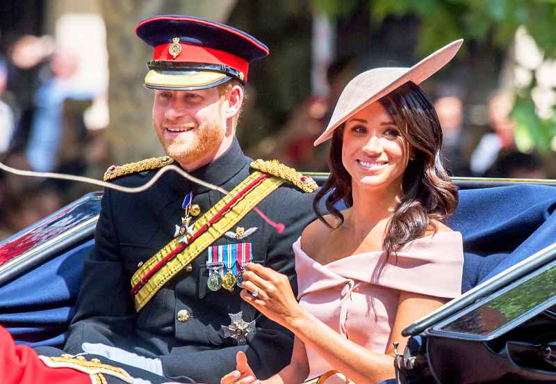 relationship Prince Harry and Meghan Markle during Trooping The Colour 2018 on the Mall on June 9, 2018 in London, England.