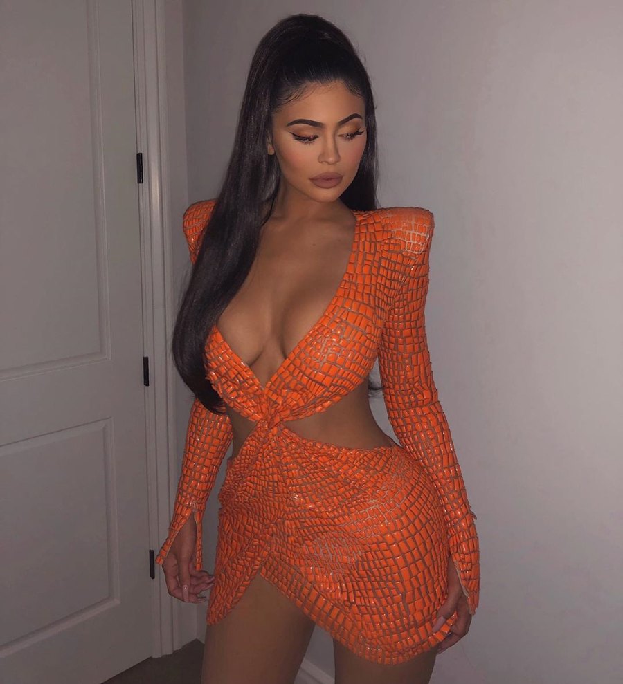 Kylie Jenner Goes Nearly Naked in a Skintight See-Through Dress