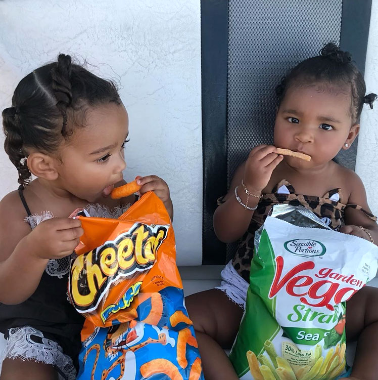 True and Chicago Eating Cheetos Puffs and Veggie Straws Cutest Kardashian Kids Moments