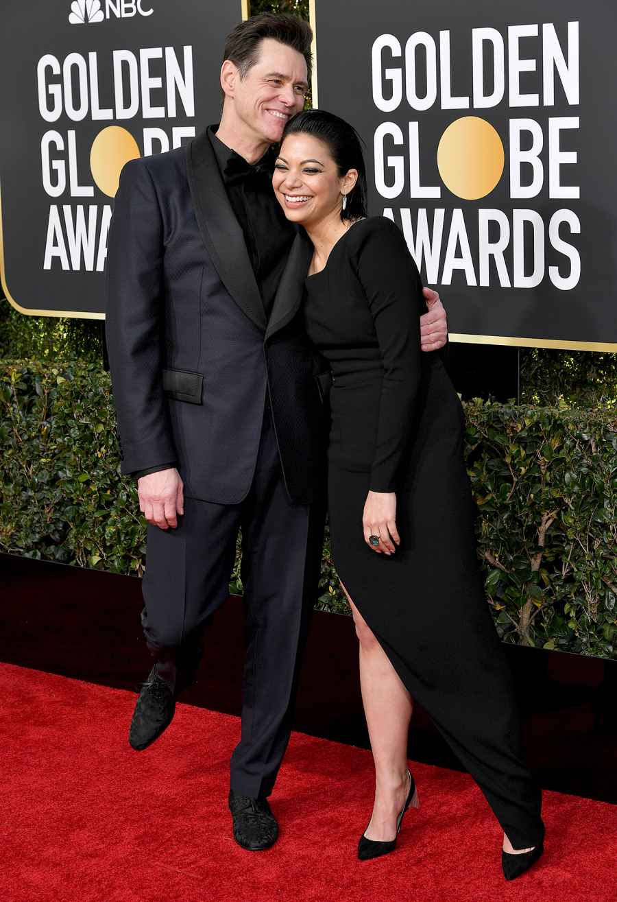 Jim-Carrey-and-Ginger-Gonzaga-golden-globes-pda