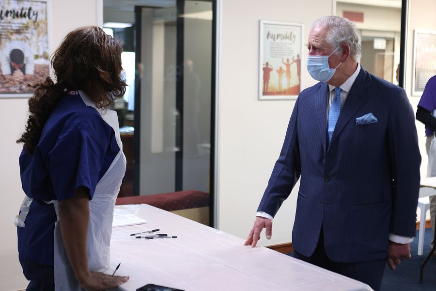 Prince Charles Visits Jesus House Church NHS Vaccine Pop-Up Clinic