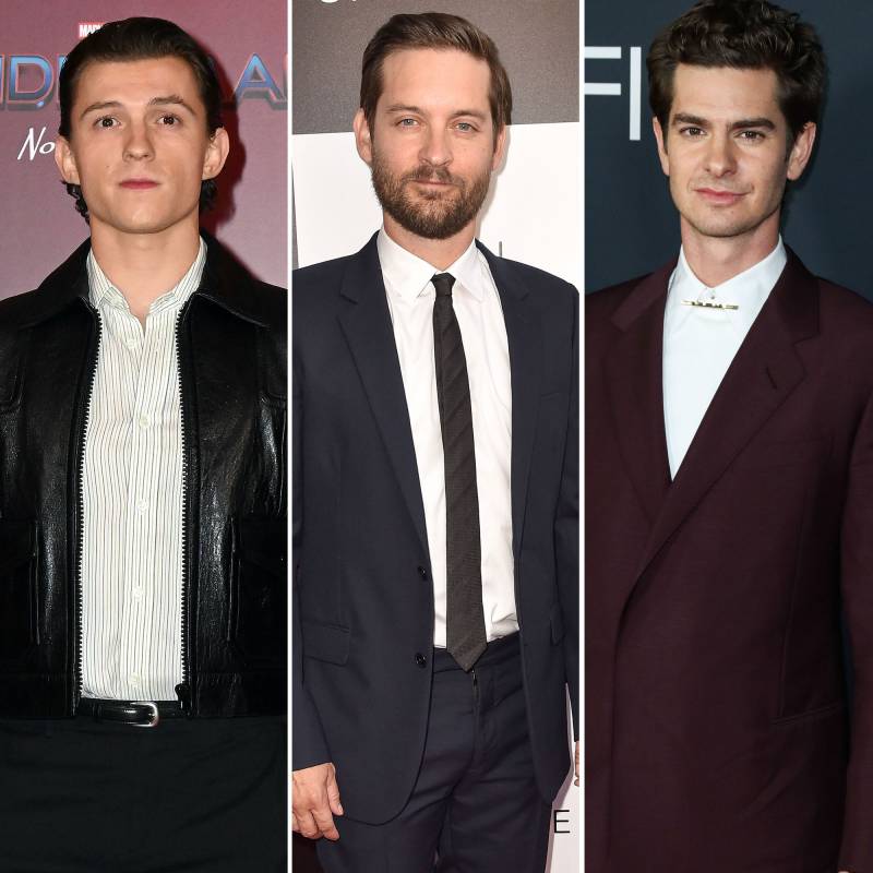Andrew Garfield Celebrity Group chats with Tom Holland Tobey Magiuire