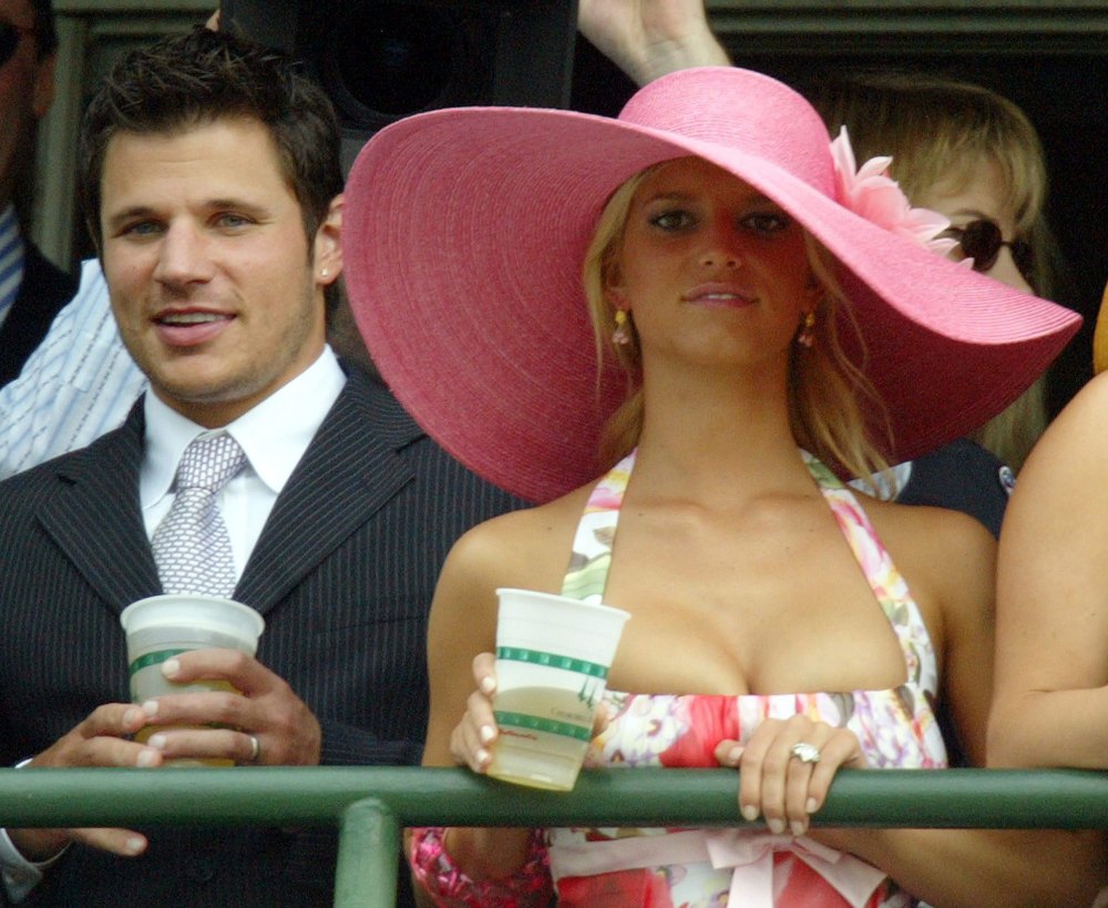 Jessica Simpson wearing hat at the 2004 Kentucky Derby