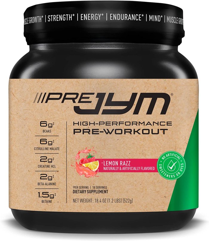 naturally sweetened pre JYM