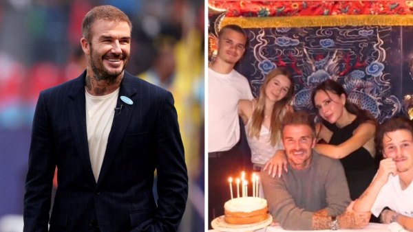 David Beckham celebrates 49th with family