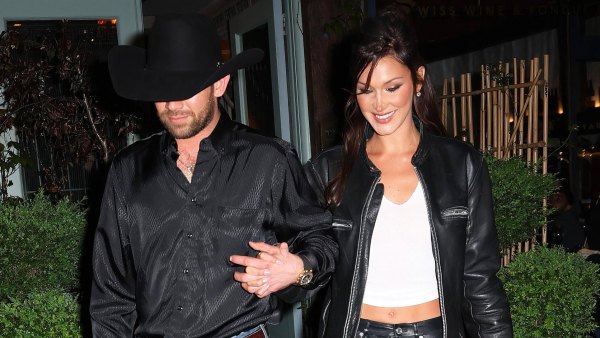 Bella Hadid Stuns in Black Leather Look with Cowboy Boyfriend Adan Banuelos in NYC