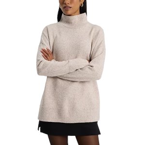 music Express Mock Neck Tunic Sweater