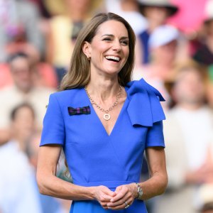 Catherine, Princess of Wales attends day fourteen of the Wimbledon Tennis Championships at the All England Lawn Tennis and Croquet Club on July 13, 2025 in London, England.