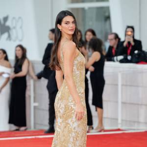 Kendall Jenner Shows Off Her Italian Girl Style in Gold Gown