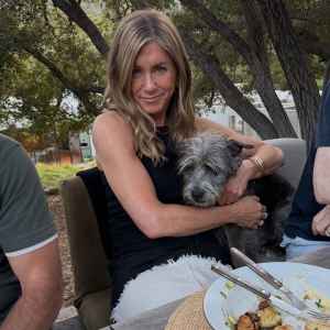 Jennifer Aniston They Let the Dog Sit at the Table Just Like Us