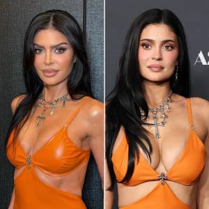 Lisa Rinna Channels Kylie Jenner in Skin Tight Orange Dress for Marty Supreme Halloween Loo