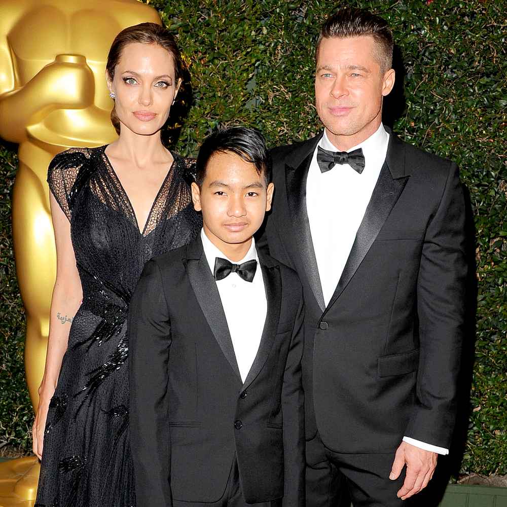 Angelina Jolie, Maddox and Brad Pitt