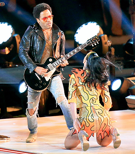 Lenny Kravitz and Katy Perry Super Bowl