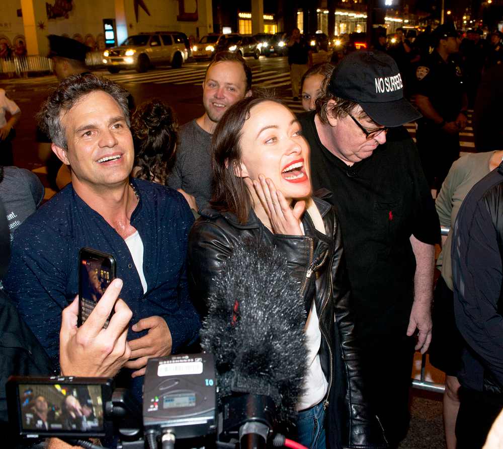 Mark Ruffalo, Olivia Wilde and Michael Moore