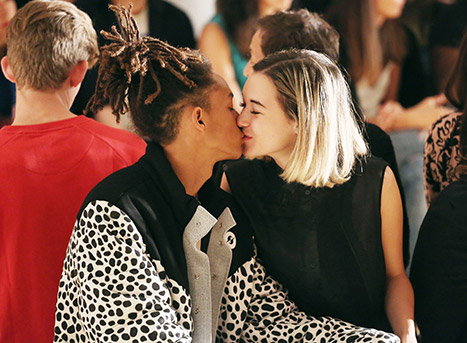 Jaden Smith and Sarah Snyder front row kiss