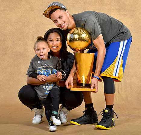 Ayesha Curry, Riley Curry and Stephen Curry