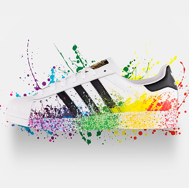 A shoe from the Adidas Originals Pride Pack
