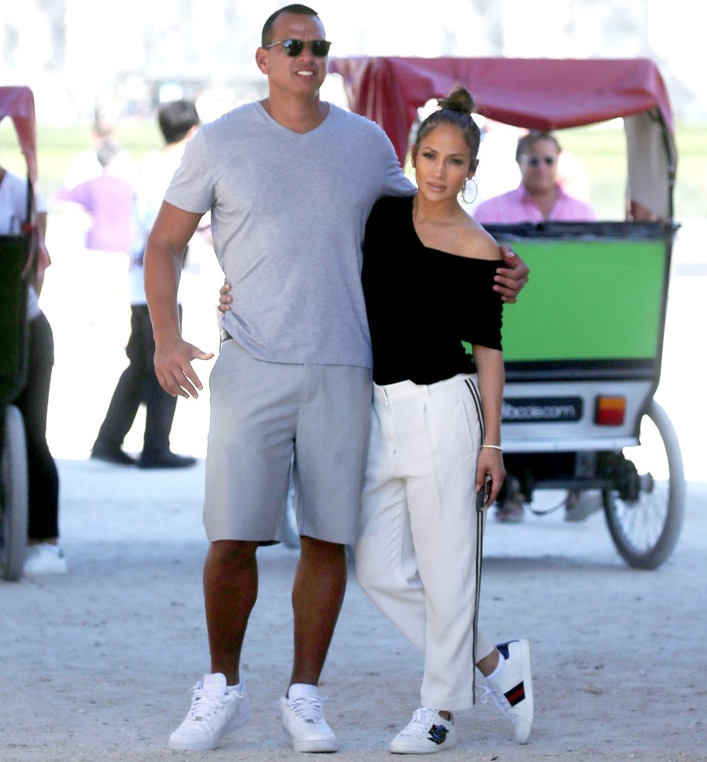 Jennifer Lopez and Alex Rodriguez take a stroll in Paris on June 18, 2017.