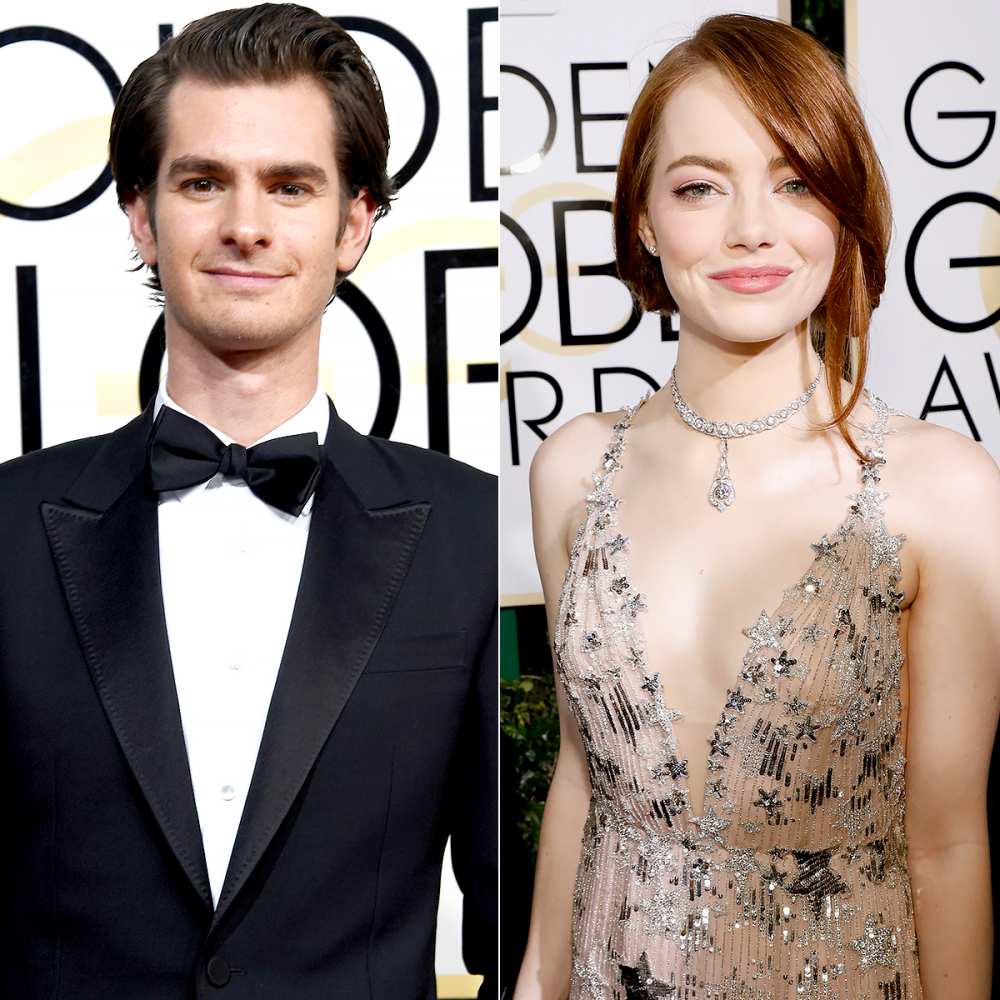 Andrew Garfield and Emma Stone attend the 74th Annual Golden Globe Awards.