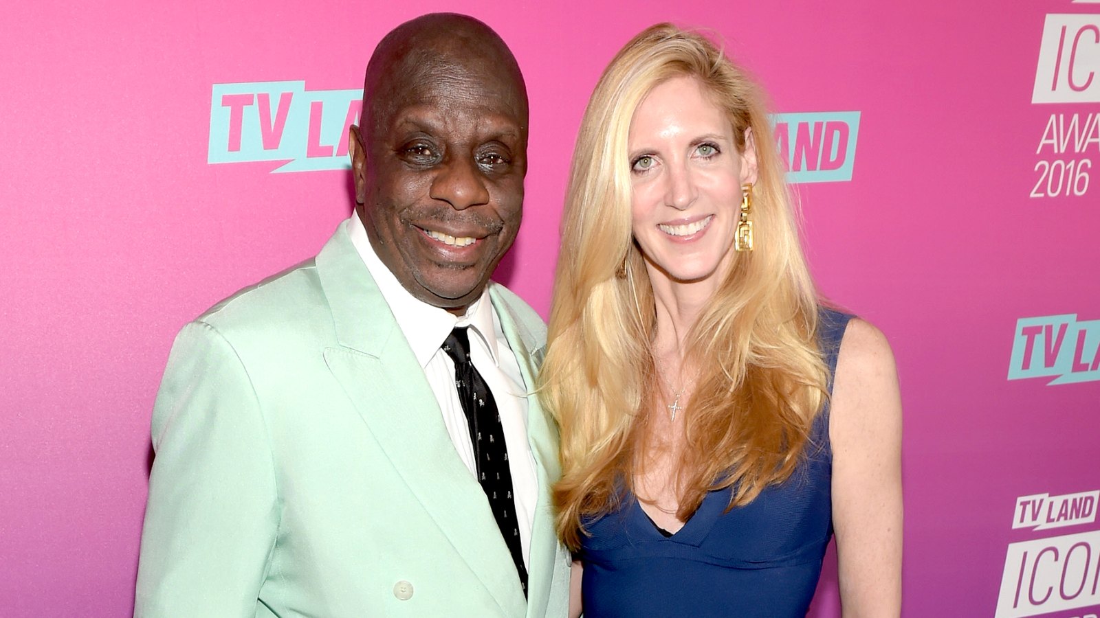 Jimmie Walker and political commentator Ann Coulter attend 2016 TV Land Icon Awards at The Barker Hanger on April 10, 2016 in Santa Monica, California.