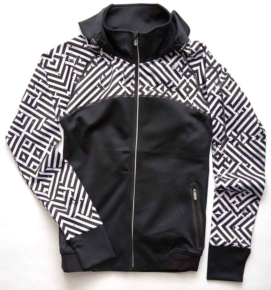 Asics b&w graphic hoodie jacket
