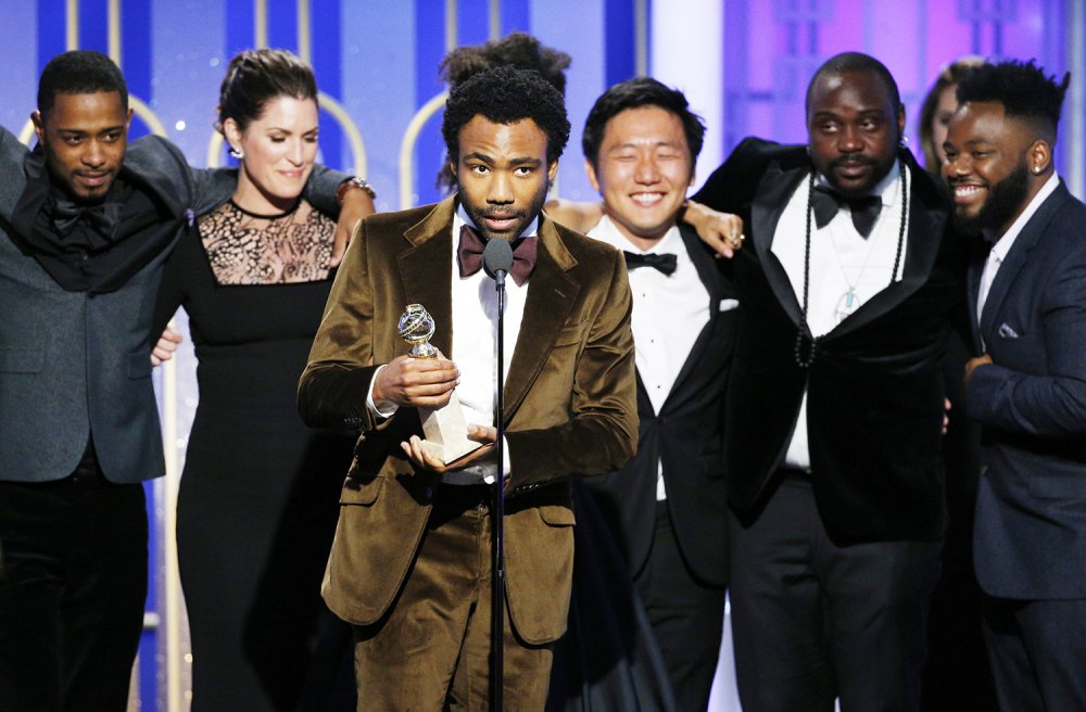 Donald Glover accepts the award for Best Television Series - Musical or Comedy for the series