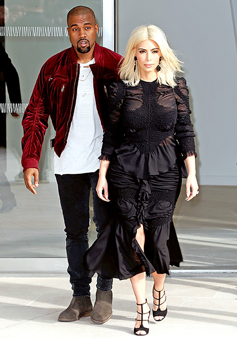 Kanye West and Kim Kardashian - Louis Vuitton Show