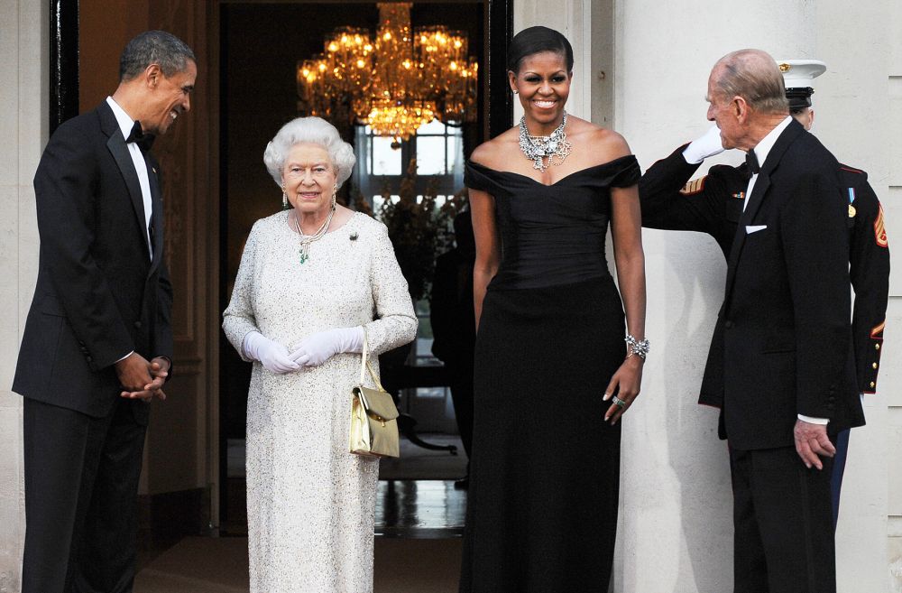 Barack Obama, Queen Elizabeth, Michelle Obama and Prince Charles