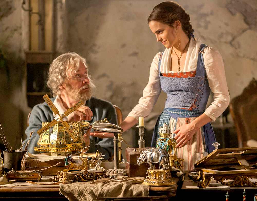 Kevin Kline and Emma Watson in Disney's Beauty and the Beast