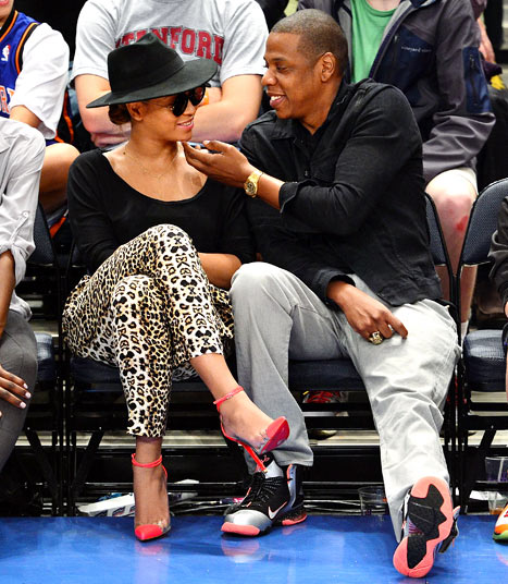 beyonce and jay-z courtside