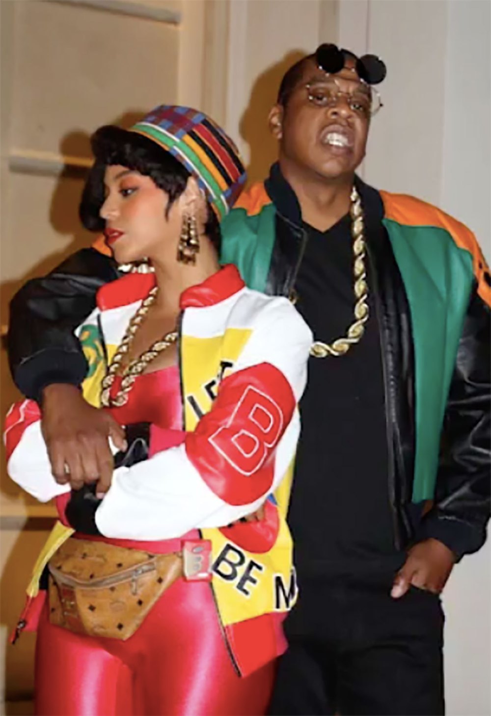 Beyonce and Jay-Z pose in their 80's inspired costumes for Halloween 2016
