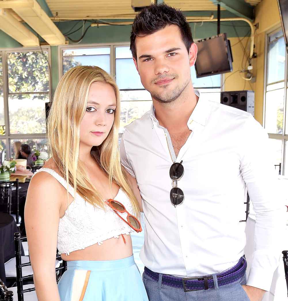 Billie Lourd and Taylor Lautner at the 2016 Breeders' Cup World Championships at Santa Anita Park on November 5, 2016 in Arcadia, California.