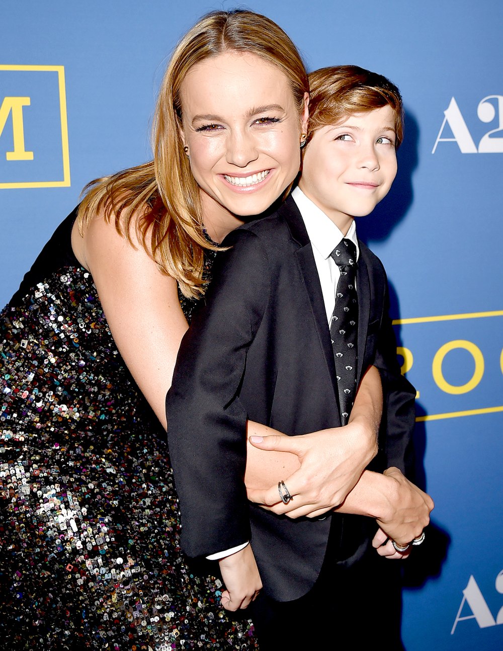 Brie Larson and Jacob Tremblay arrive at the premiere of A24's