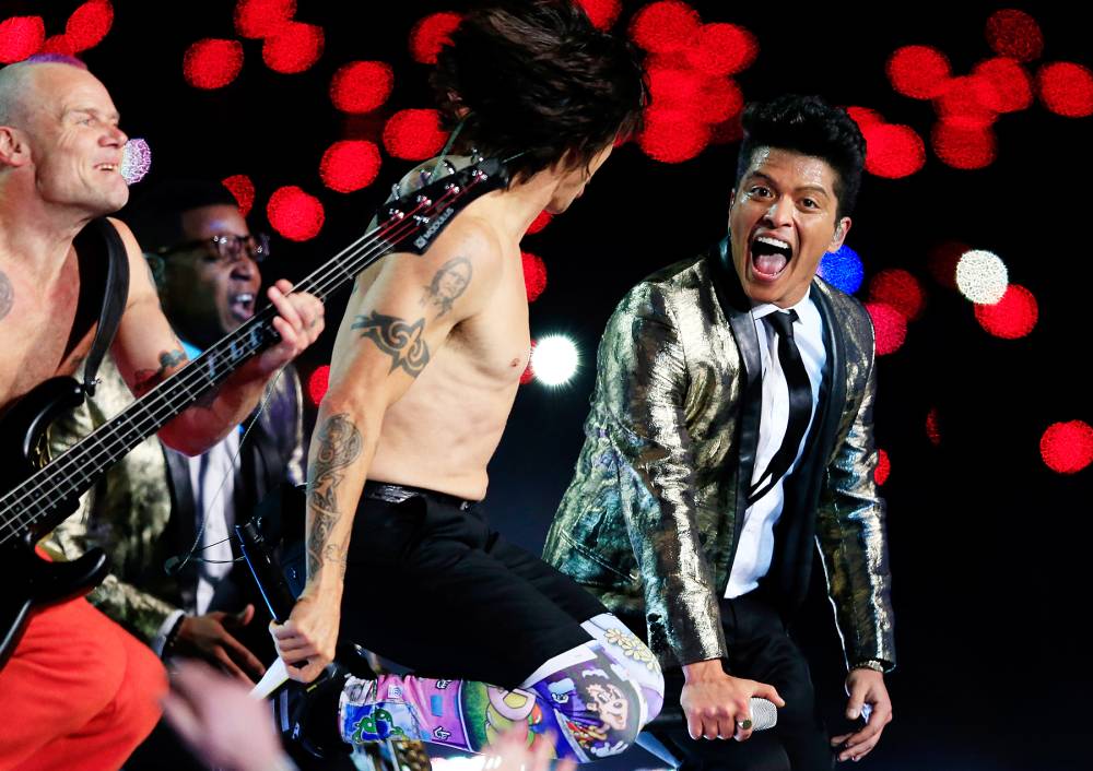Bruno Mars at Super Bowl in 2014