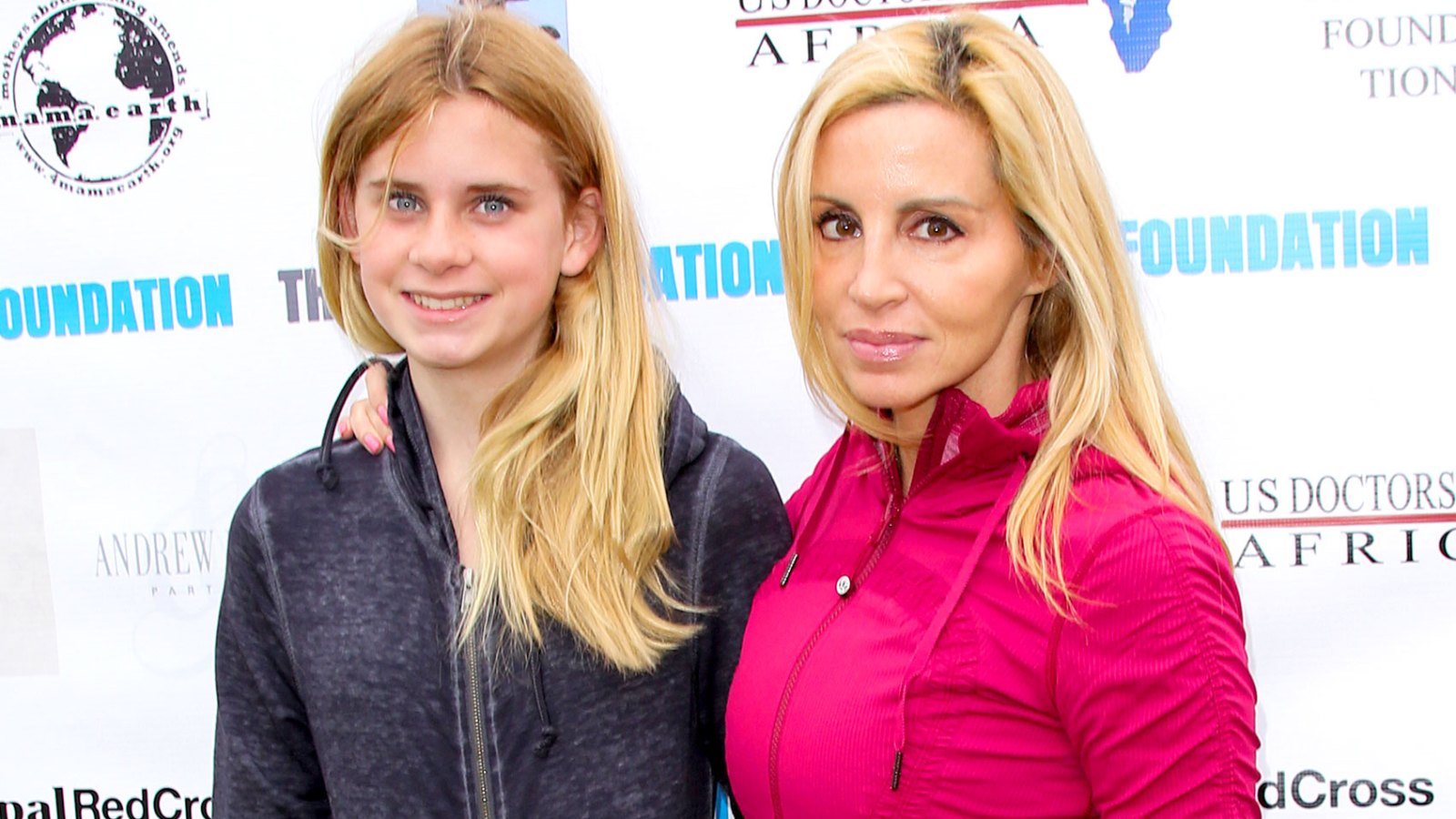 Camille Grammer (R) and her Daughter Mason Grammer (L) attend the Relief Run to raise funds for Nepal victims on May 17, 2015 in Santa Monica, California.