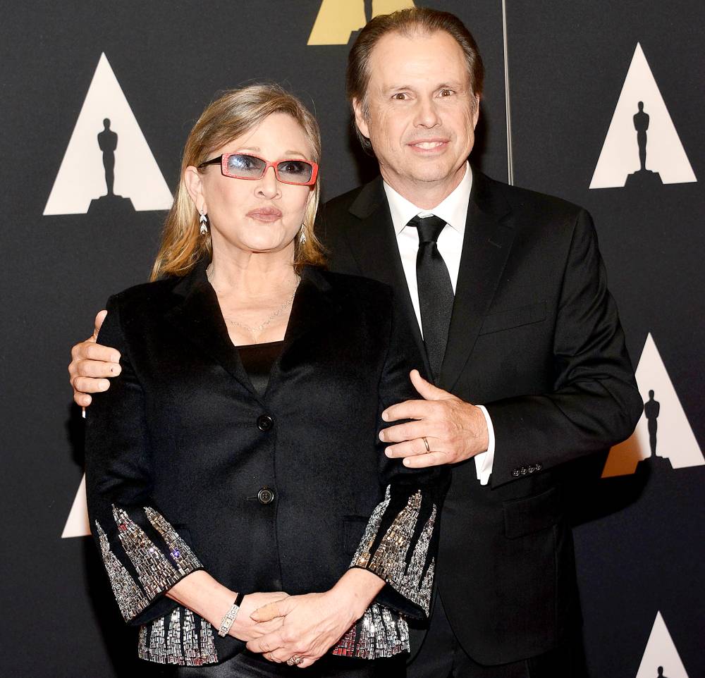 Carrie Fisher and Todd Fisher attend the Academy of Motion Picture Arts and Sciences' 7th Annual Governors Awards at The Ray Dolby Ballroom at Hollywood & Highland Center on November 14, 2015 in Hollywood, California.