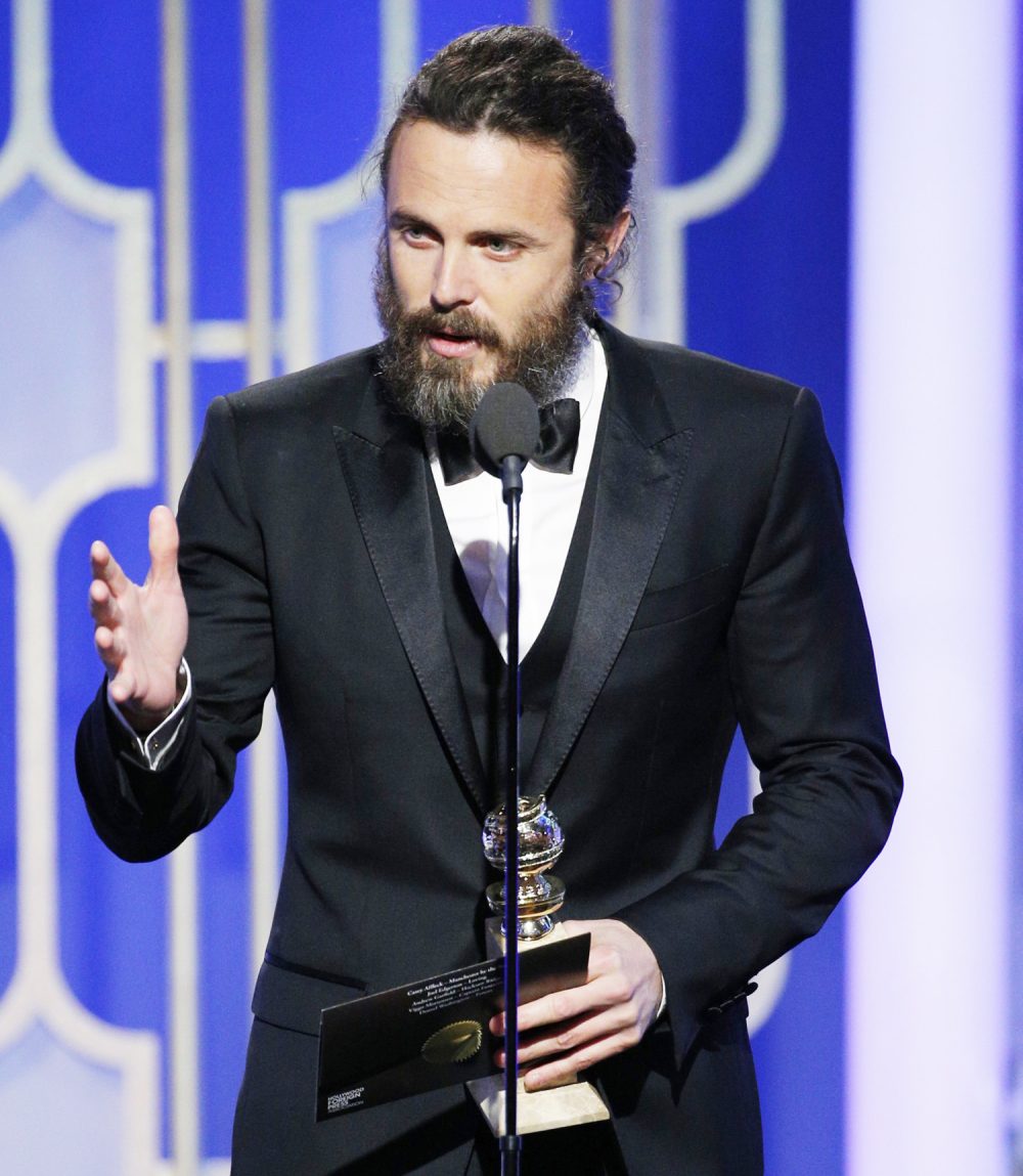 Casey Affleck accepts the award for Best Actor in a Motion Picture - Drama for his role in