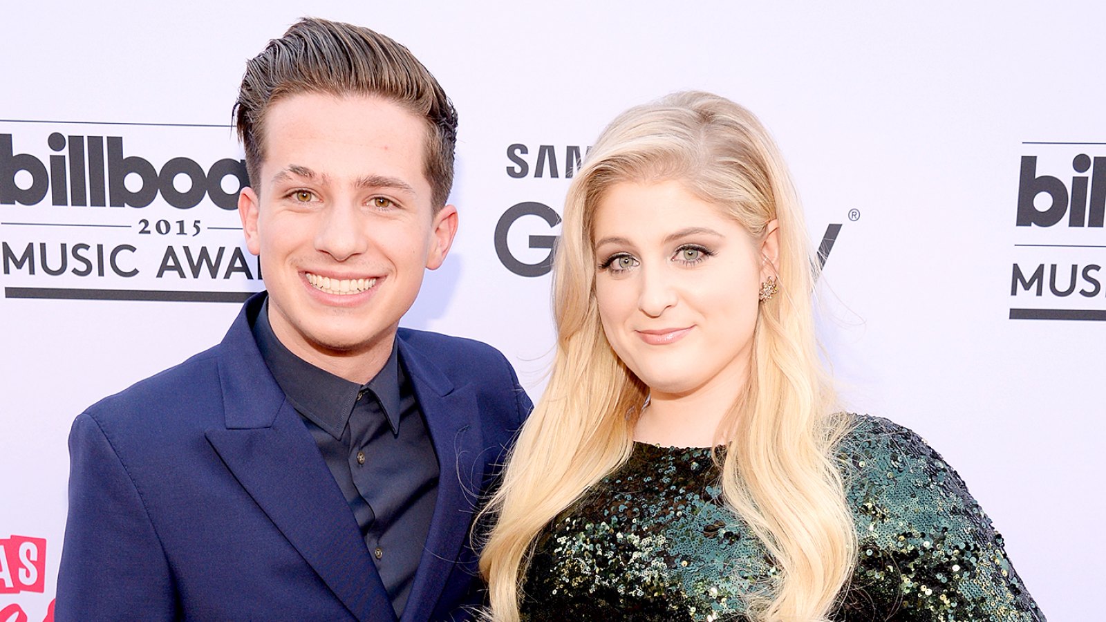 Charlie Puth and Meghan Trainor attend the 2015 Billboard Music Awards.