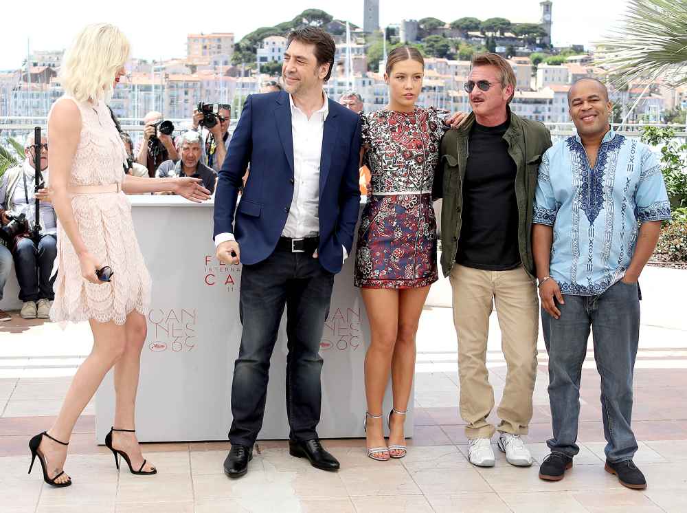 Charlize Theron, Javier Bardem, Adele Exarchopoulos, Sean Penn and Zubin Cooper (from left) pose on May 20, 2016 during a photocall for the film.