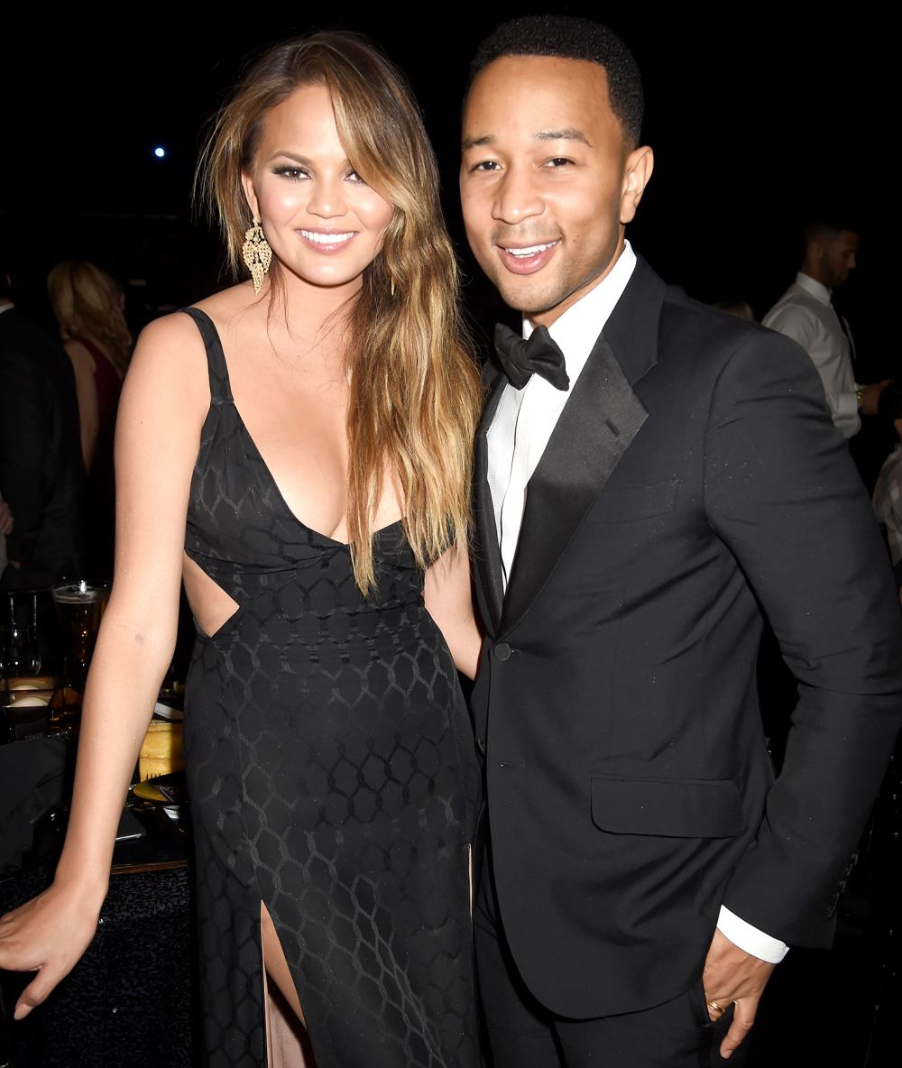 Chrissy Teigen (L) and recording artist John Legend attend The Comedy Central Roast of Justin Bieber at Sony Pictures Studios on March 14, 2015 in Los Angeles, California.