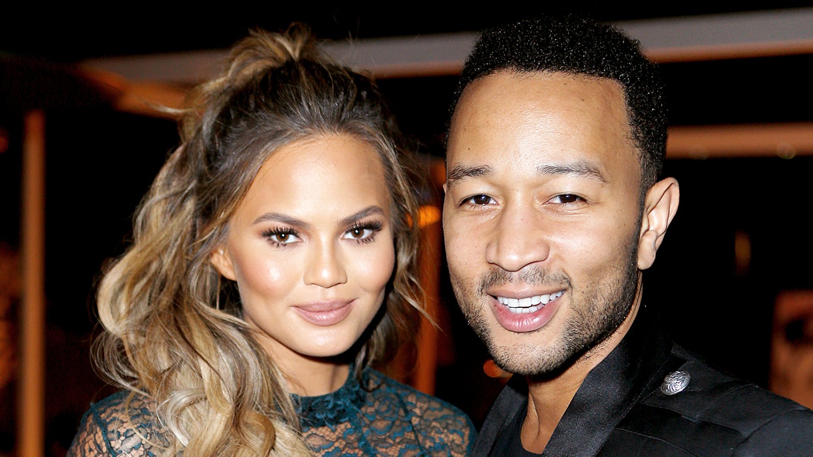 Chrissy Teigen and John Legend attend The Hollywood Reporter's Beauty Dinner at The London West Hollywood on November 11, 2015.