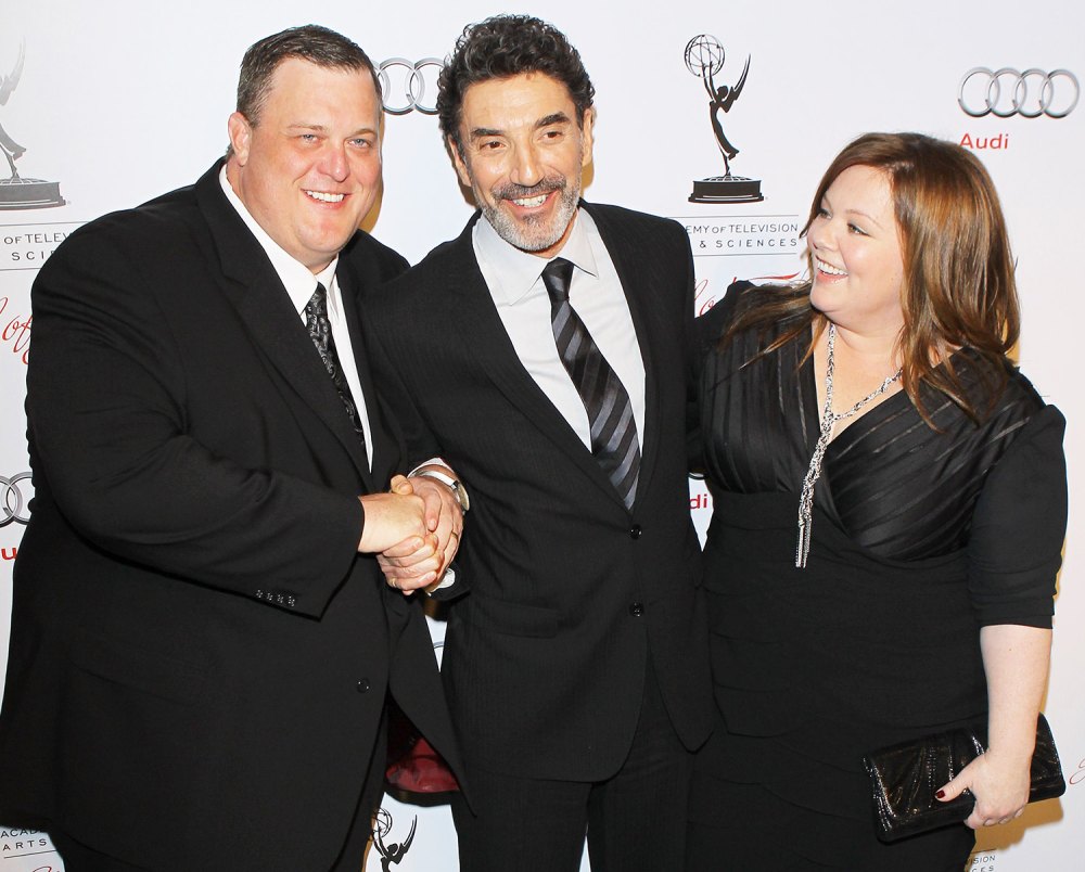 Billy Gardell, Chuck Lorre and Melissa McCarthy