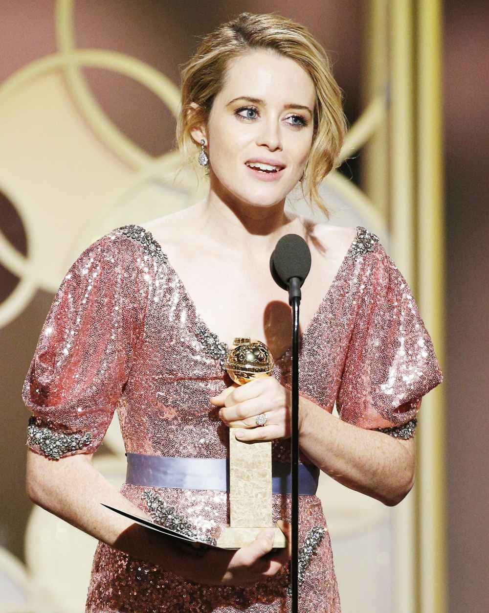 Claire Foy accepts the award for Best Actress in a TV Series - Drama for her role in