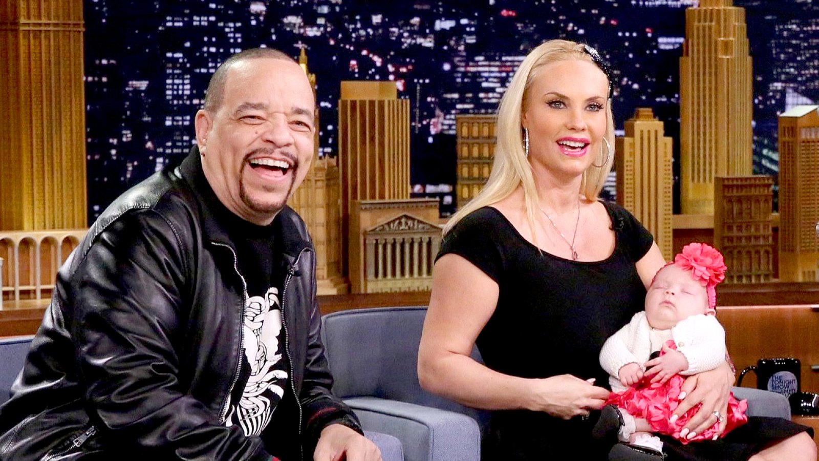 Ice-T and Coco Austin show off their daughter Chanel Nicole Marrow during an interview with host Jimmy Fallon on March 23, 2016